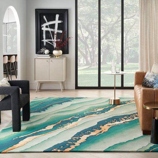 Landscape Wavy Handmade Tufted Wool Carpet - Floorshot