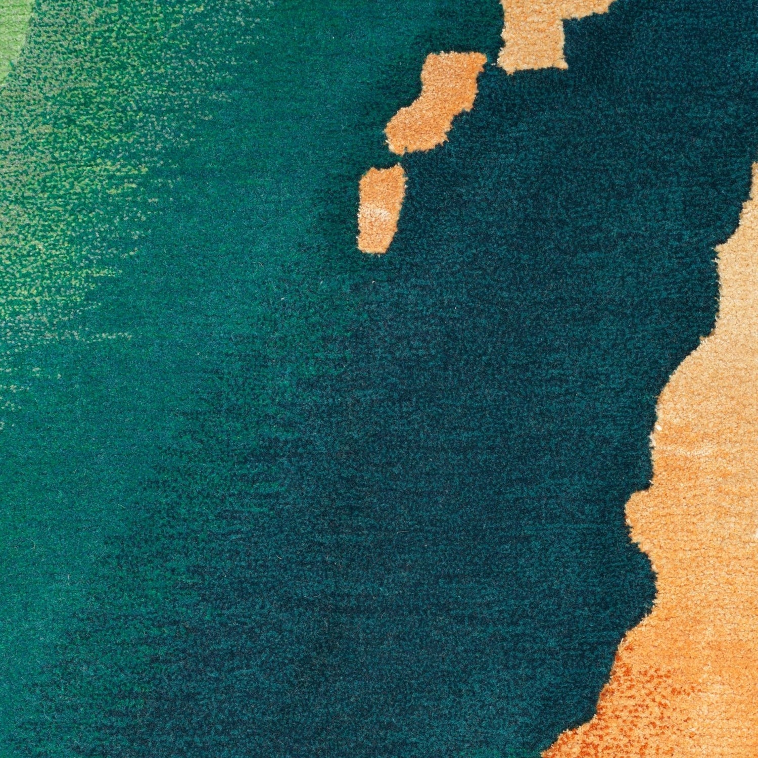 Landscape Wavy Handmade Tufted Wool Carpet - CloseUp