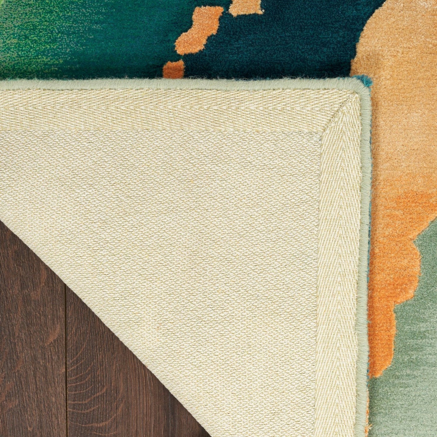 Landscape Wavy Handmade Tufted Wool Carpet - Corner