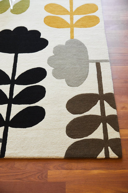 Stem-Cut Alpha Handmade Tufted Wool Carpet - Corner