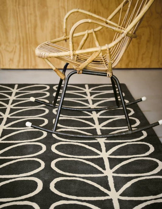 Linear Stem Slate Handmade Tufted Wool Carpet - Floorshot