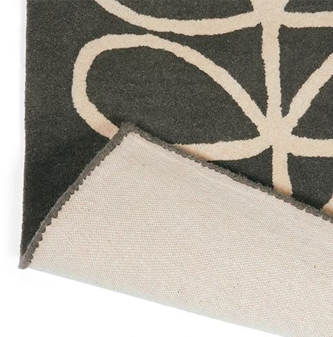 Linear Stem Slate Handmade Tufted Wool Carpet - Corner