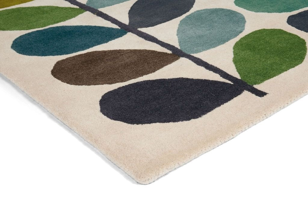 Multiple Stem Handmade Tufted Wool Carpet - Corner