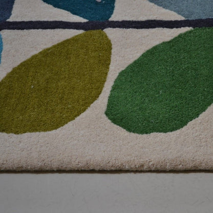 Multiple Stem Handmade Tufted Wool Carpet - Corner