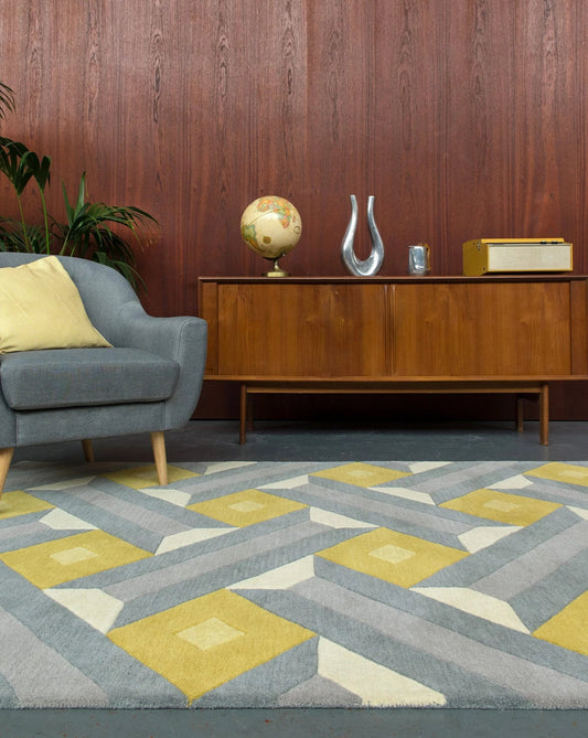 Mosaic Delta Handmade Tufted Wool Carpet - Floorshot