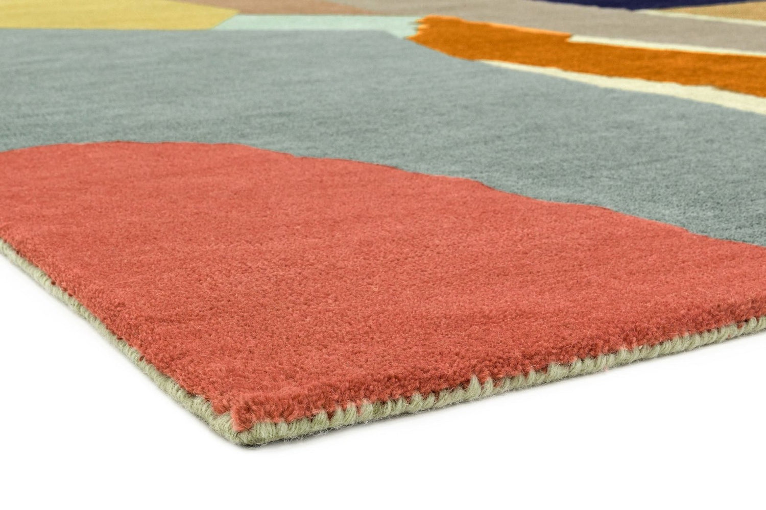 Dusty Note Handmade Tufted Wool Carpet - Corner