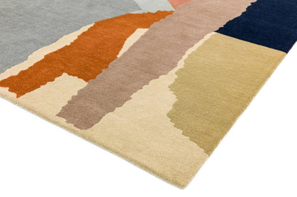 Dusty Note Handmade Tufted Wool Carpet - Corner