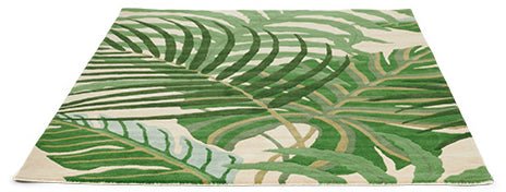 Evergreen Leaf Handmade Tufted Wool Carpet - Floorshot
