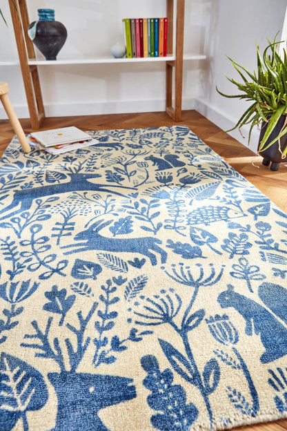 Kelda Cobalt Handmade Tufted Wool Carpet - Floorshot