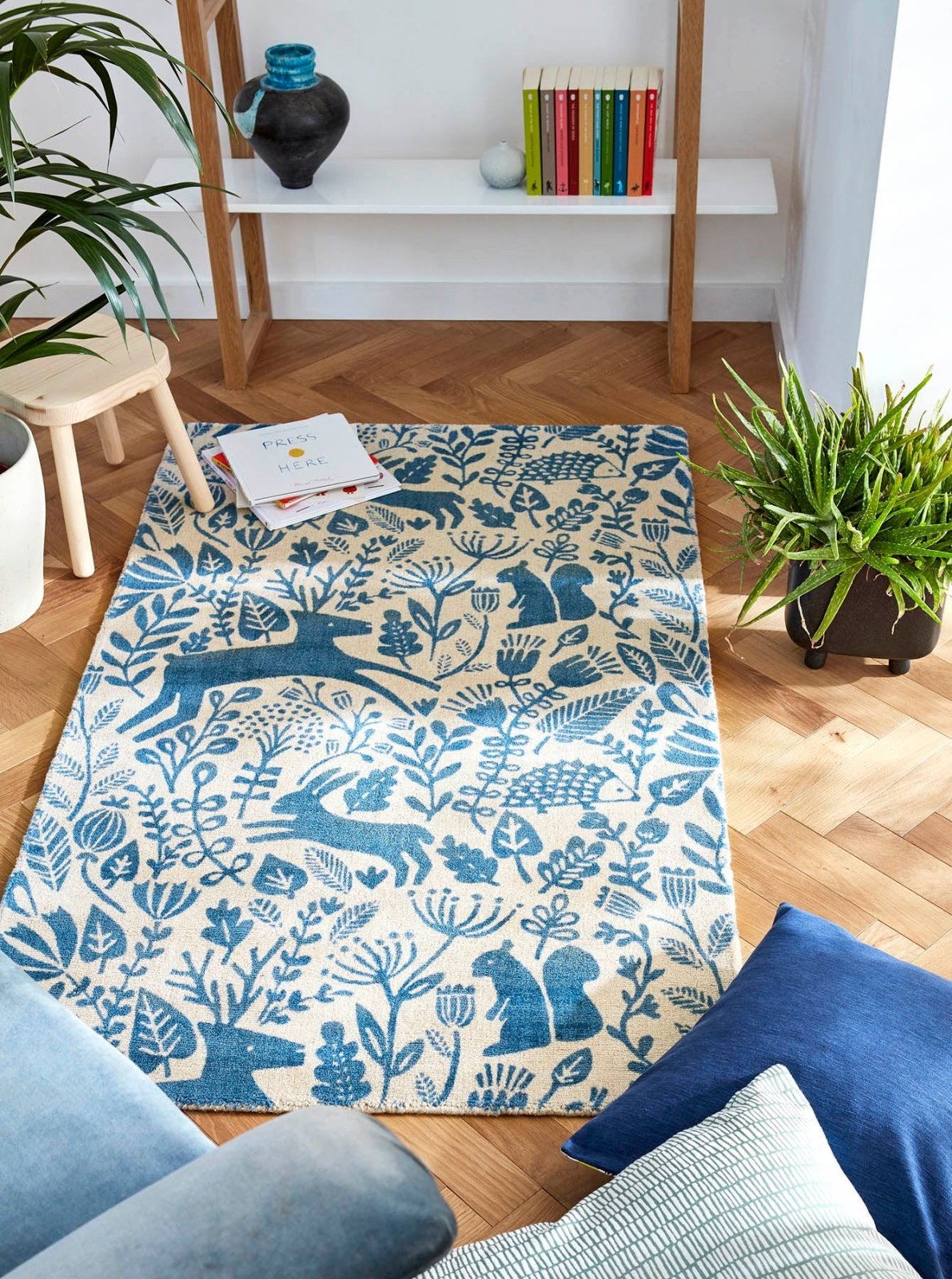 Kelda Cobalt Handmade Tufted Wool Carpet - Floorshot