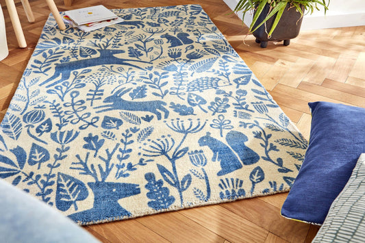 Kelda Cobalt Handmade Tufted Wool Carpet - Floorshot
