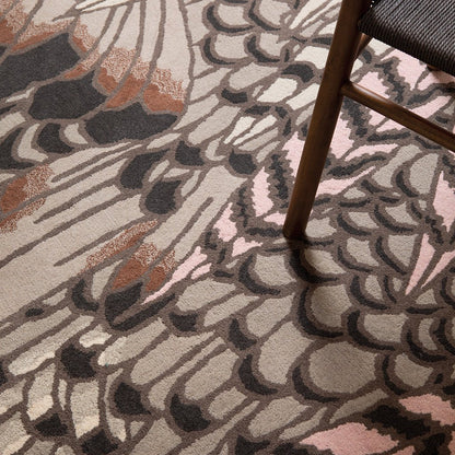 Natural Feathers Handmade Tufted Wool Carpet - CloseUp