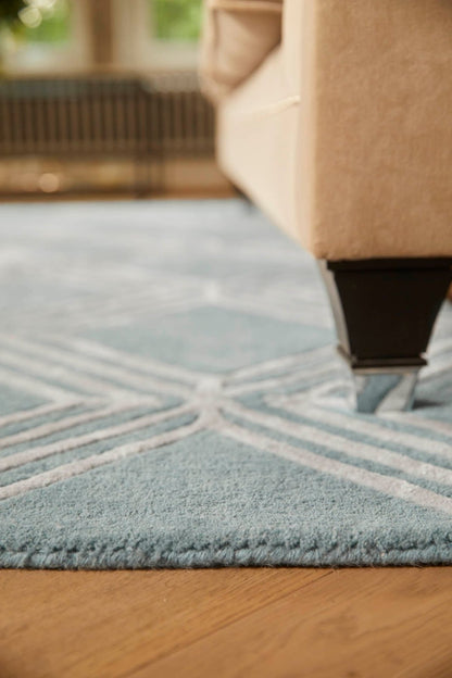 Vienna Diamond Handmade Tufted Wool Carpet - Corner