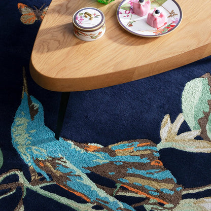 Wedgwood Humming Bird Handmade Tufted Wool Carpet - CloseUp