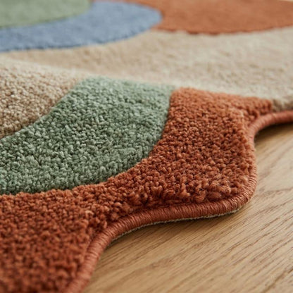 Nordic Minimalist Handmade Tufted Irregular Shaped Wool Carpet