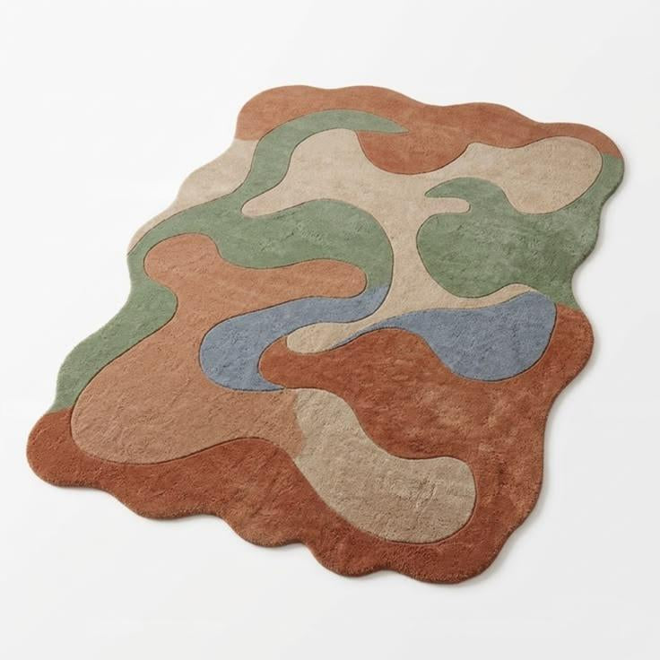 Nordic Minimalist Handmade Tufted Irregular Shaped Wool Carpet