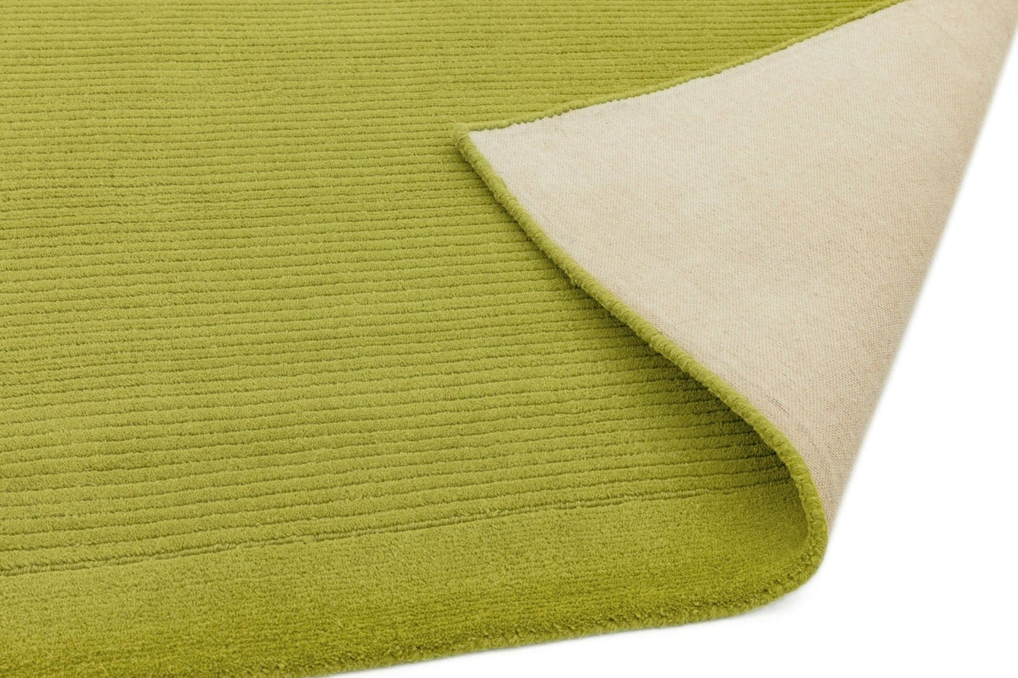 Forest Green Handmade Tufted Wool Carpet - Corner