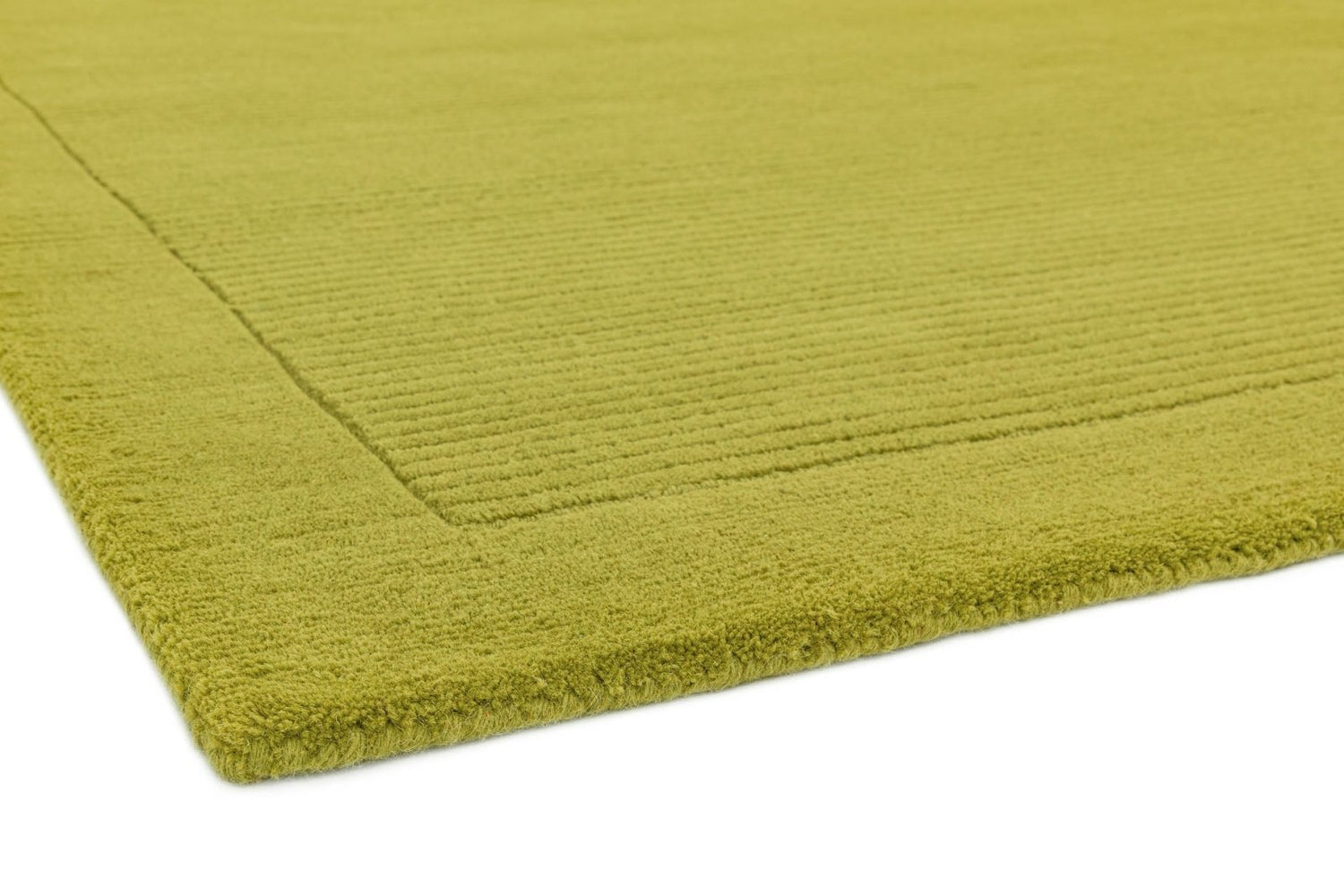 Forest Green Handmade Tufted Wool Carpet - Corner